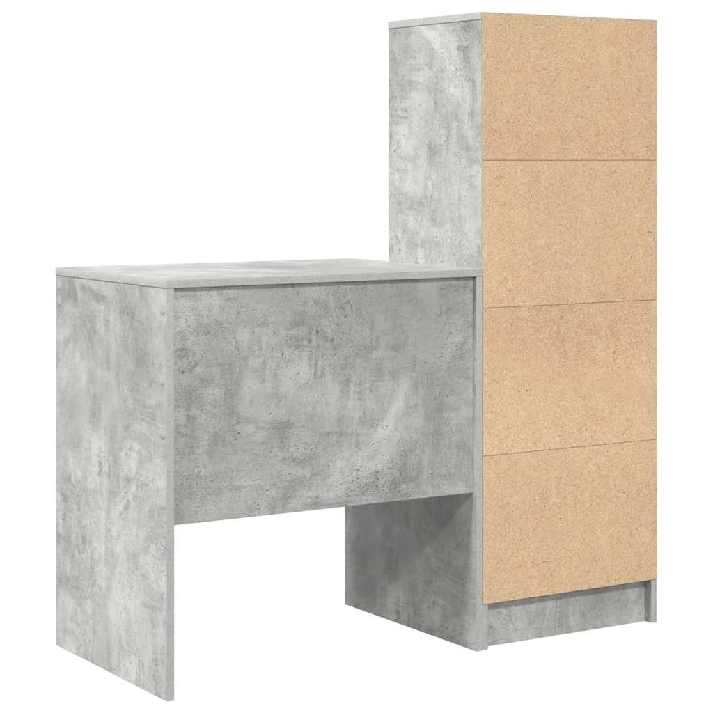 Desk with Storage 2 pcs Concrete Grey 70 x 50 x 76 cm