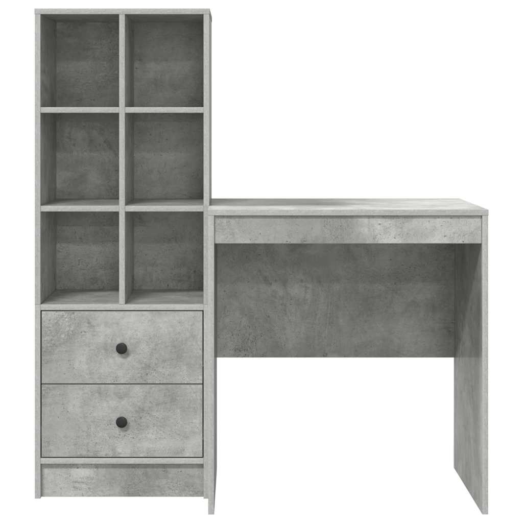 Desk with Storage 2 pcs Concrete Grey 70 x 50 x 76 cm