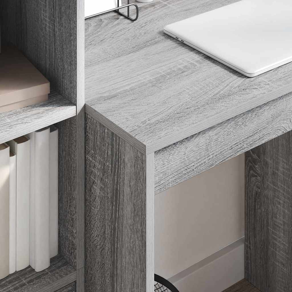 Desk with Storage with Drawer 2 pcs Grey sonoma 70 x 50 x 76 cm