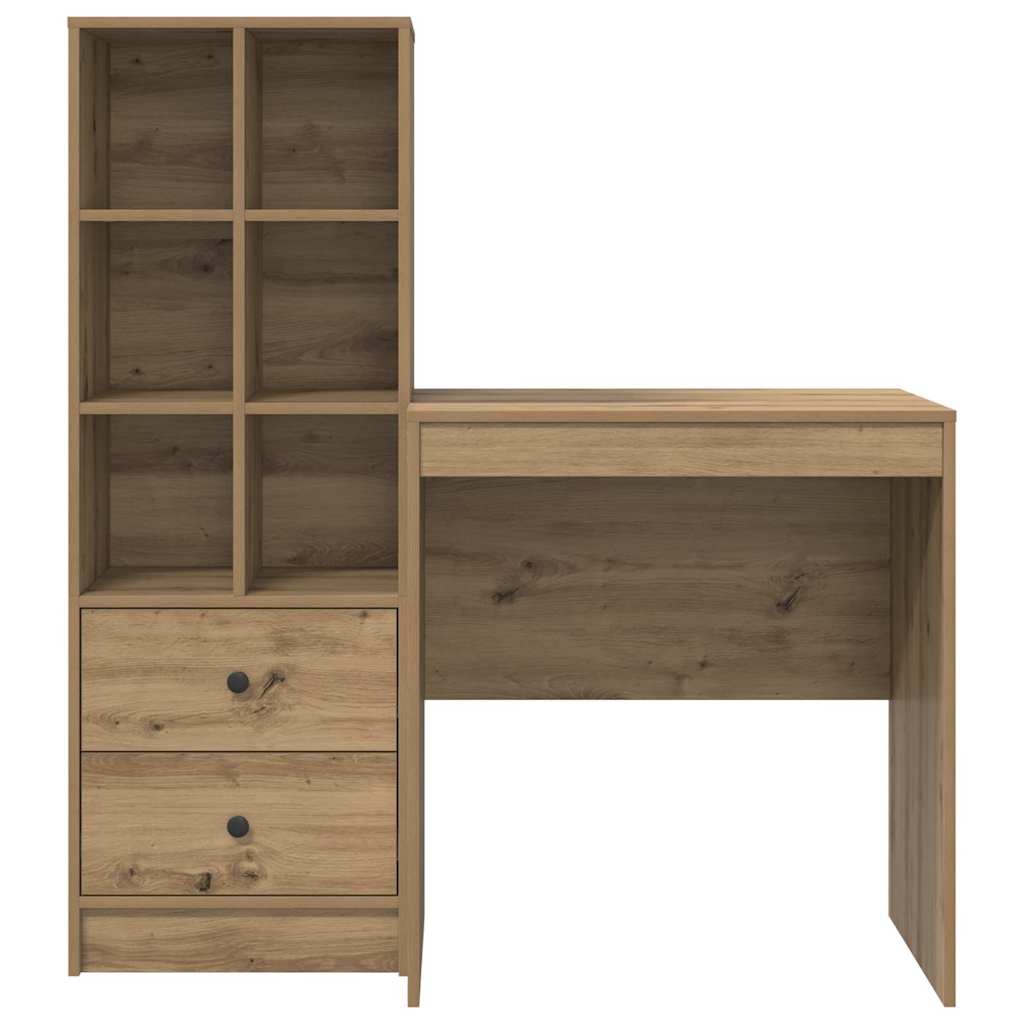 Desk with Storage with Drawer 2 pcs Artisan oak 70 x 50 x 76 cm