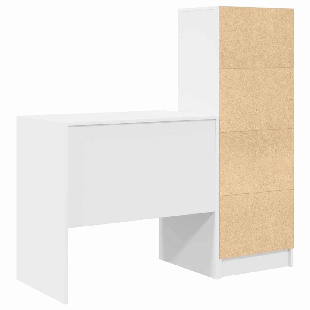 Desk with Storage 2 pcs White 80 x 50 x 76 cm Engineered wood