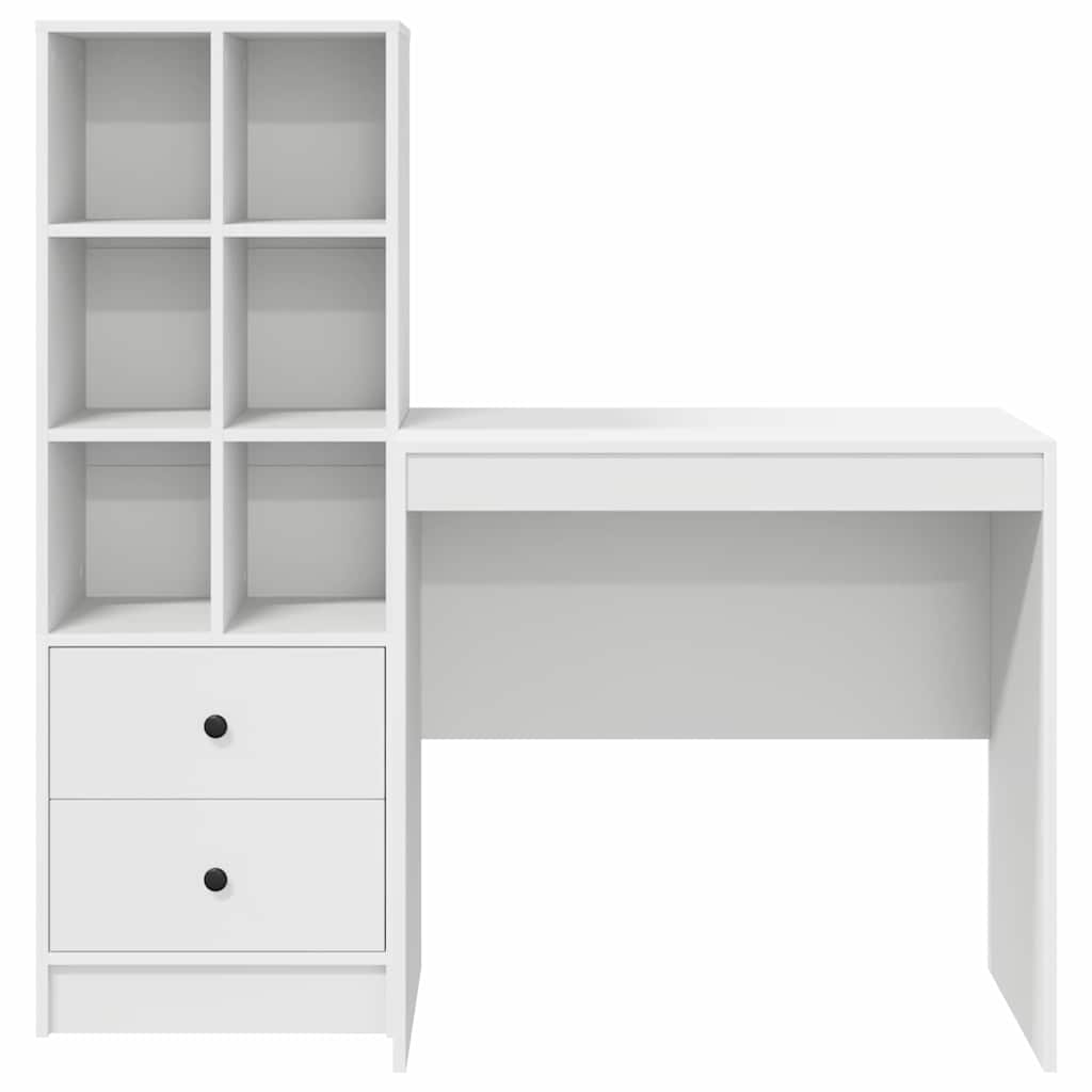 Desk with Storage 2 pcs White 80 x 50 x 76 cm Engineered wood