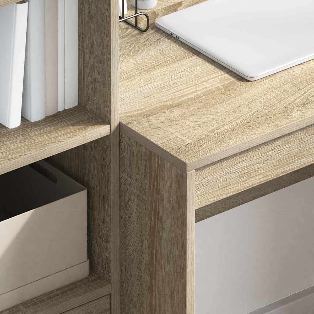 Desk with Storage with Drawer 2 pcs Sonoma Oak 80 x 50 x 76 cm