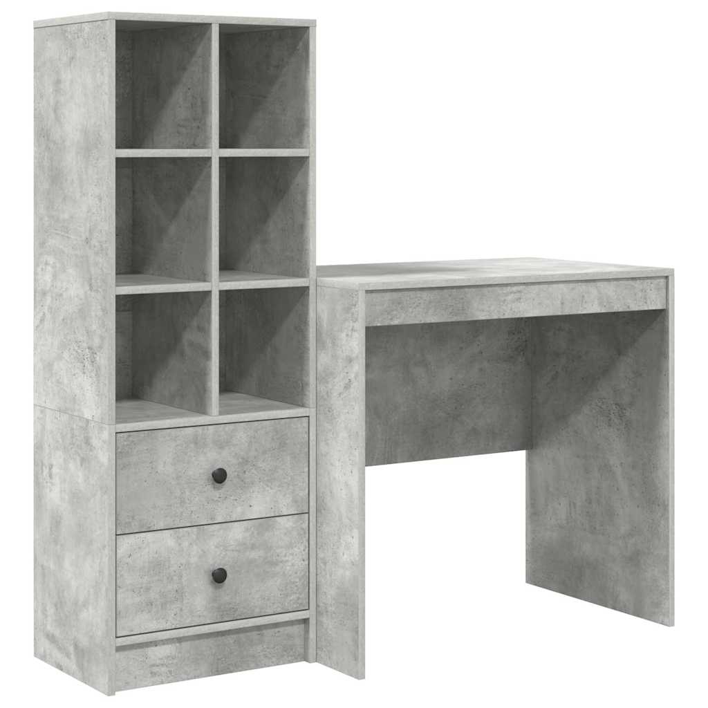 Desk with Storage 2 pcs Concrete Grey 80 x 50 x 76 cm