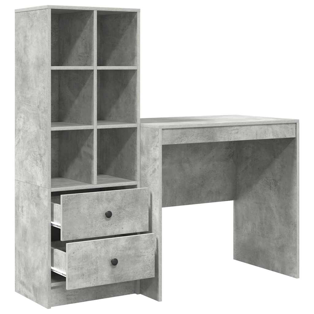 Desk with Storage 2 pcs Concrete Grey 80 x 50 x 76 cm
