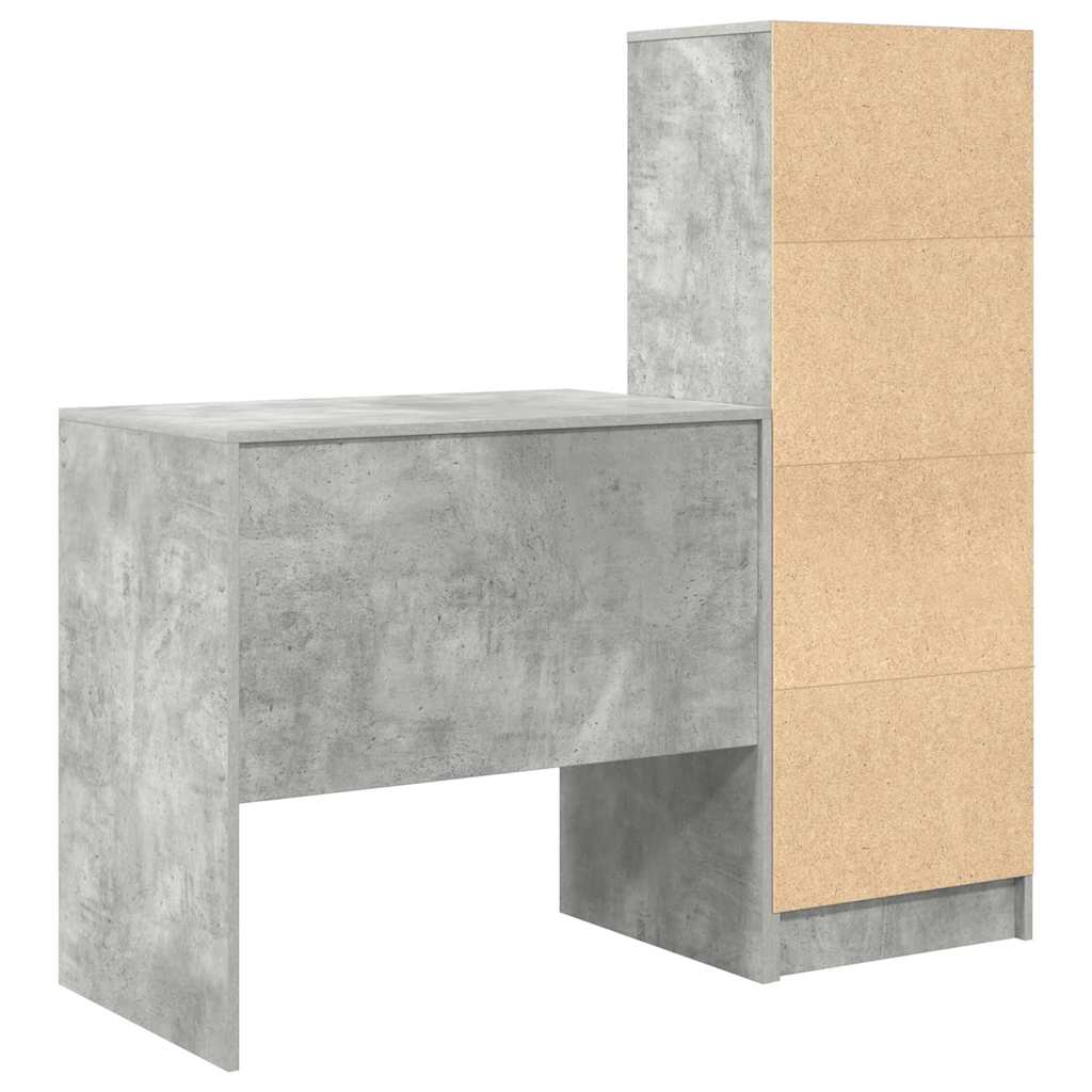 Desk with Storage 2 pcs Concrete Grey 80 x 50 x 76 cm