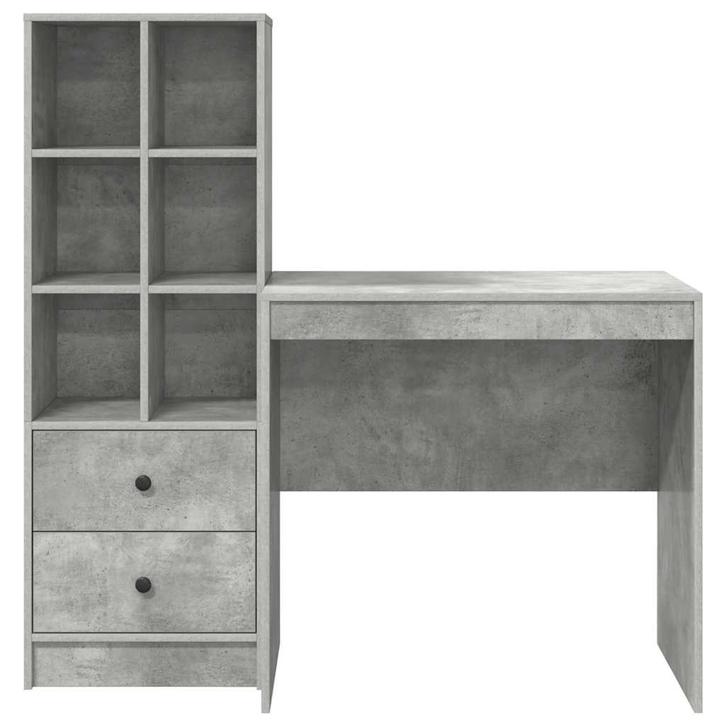 Desk with Storage 2 pcs Concrete Grey 80 x 50 x 76 cm