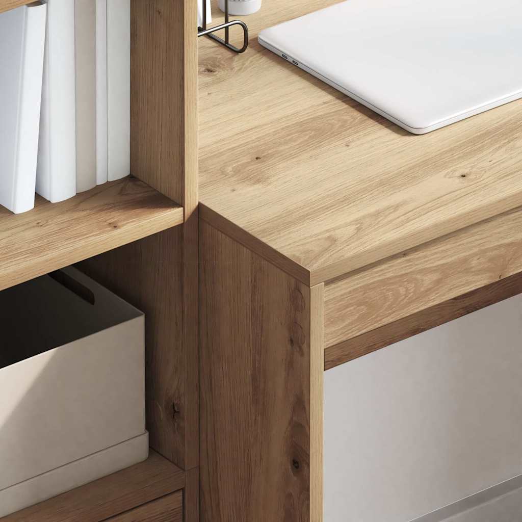 Desk with Storage with Drawer 2 pcs Artisan oak 80 x 50 x 76 cm