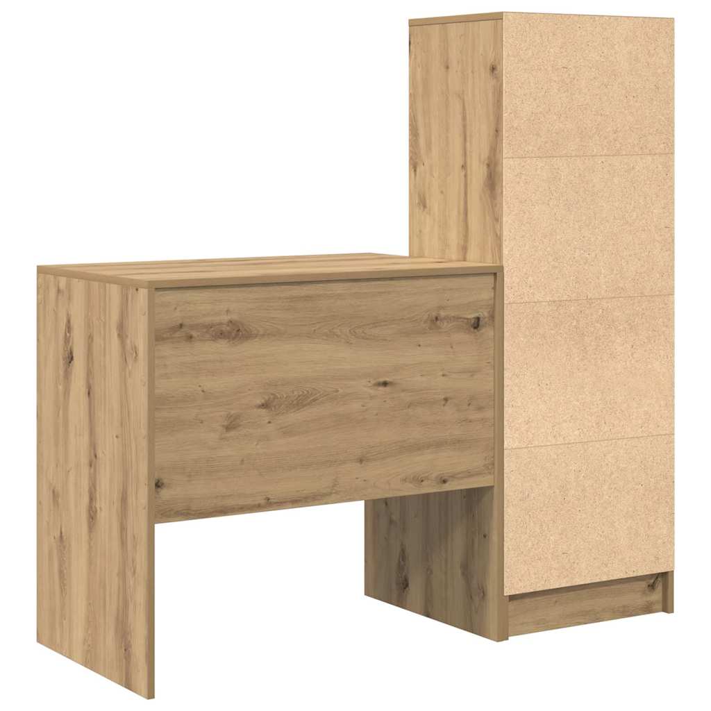 Desk with Storage with Drawer 2 pcs Artisan oak 80 x 50 x 76 cm