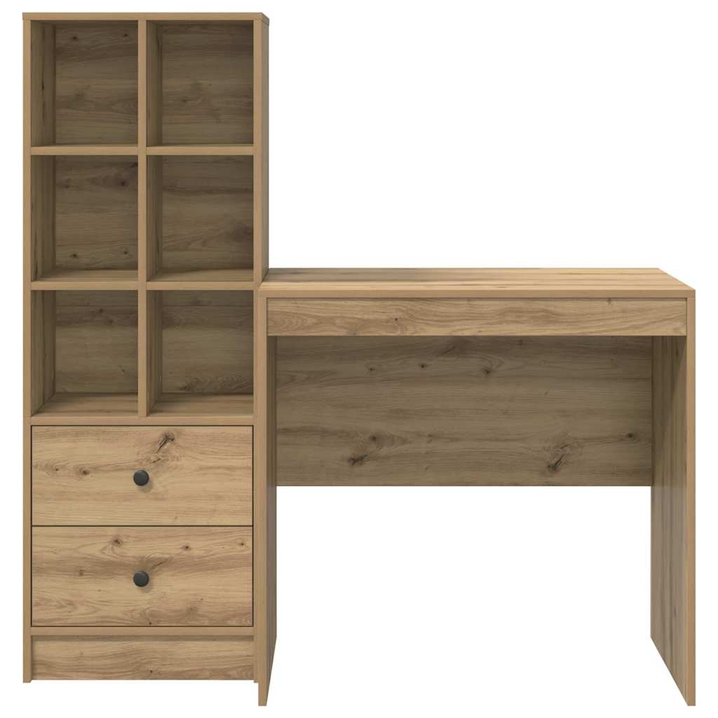 Desk with Storage with Drawer 2 pcs Artisan oak 80 x 50 x 76 cm