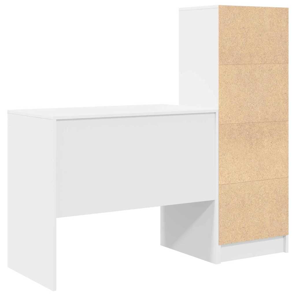 Desk with Storage 2 pcs White 90 x 50 x 76 cm Engineered wood