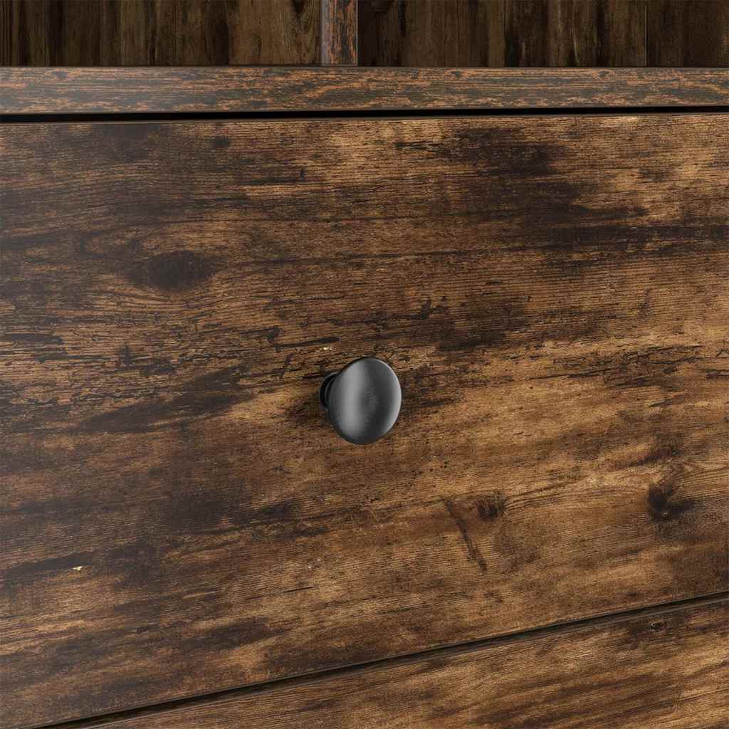 Desk with Storage with Drawer 2 pcs Smoked Oak 90 x 50 x 76 cm