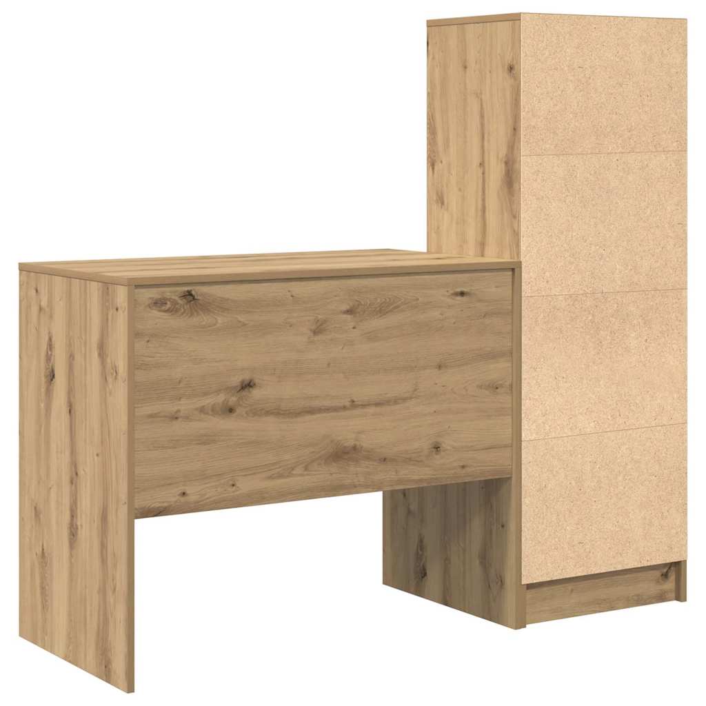 Desk with Storage with Drawer 2 pcs Artisan oak 90 x 50 x 76 cm