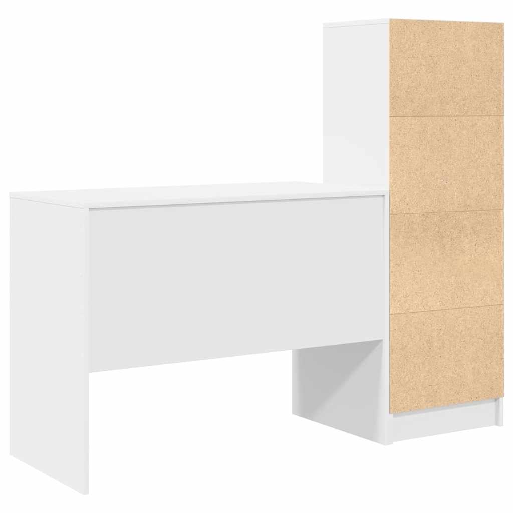 Desk with Storage 2 pcs White 100 x 50 x 76 cm Engineered wood