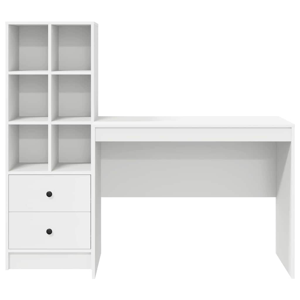 Desk with Storage 2 pcs White 100 x 50 x 76 cm Engineered wood