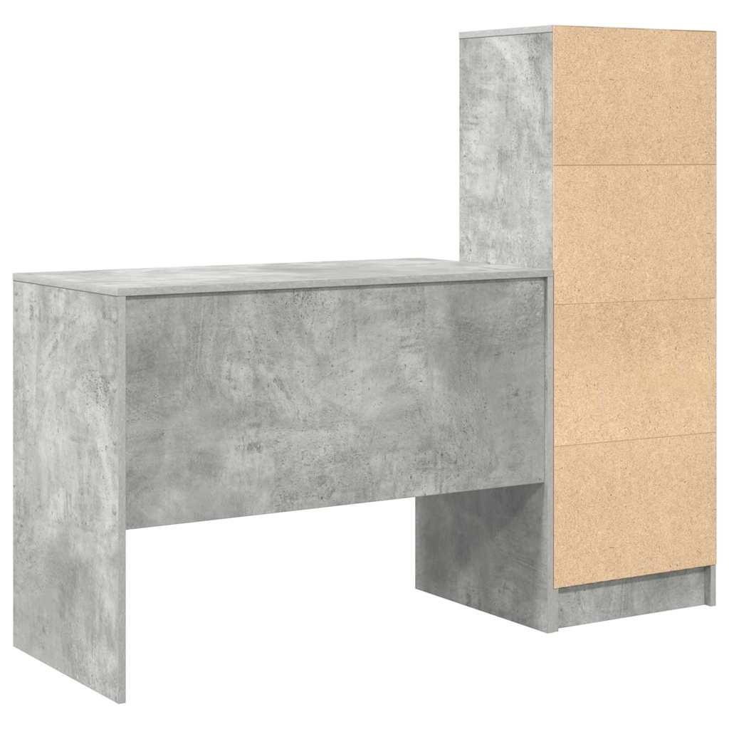 Desk with Storage 2 pcs Concrete Grey 100 x 50 x 76 cm
