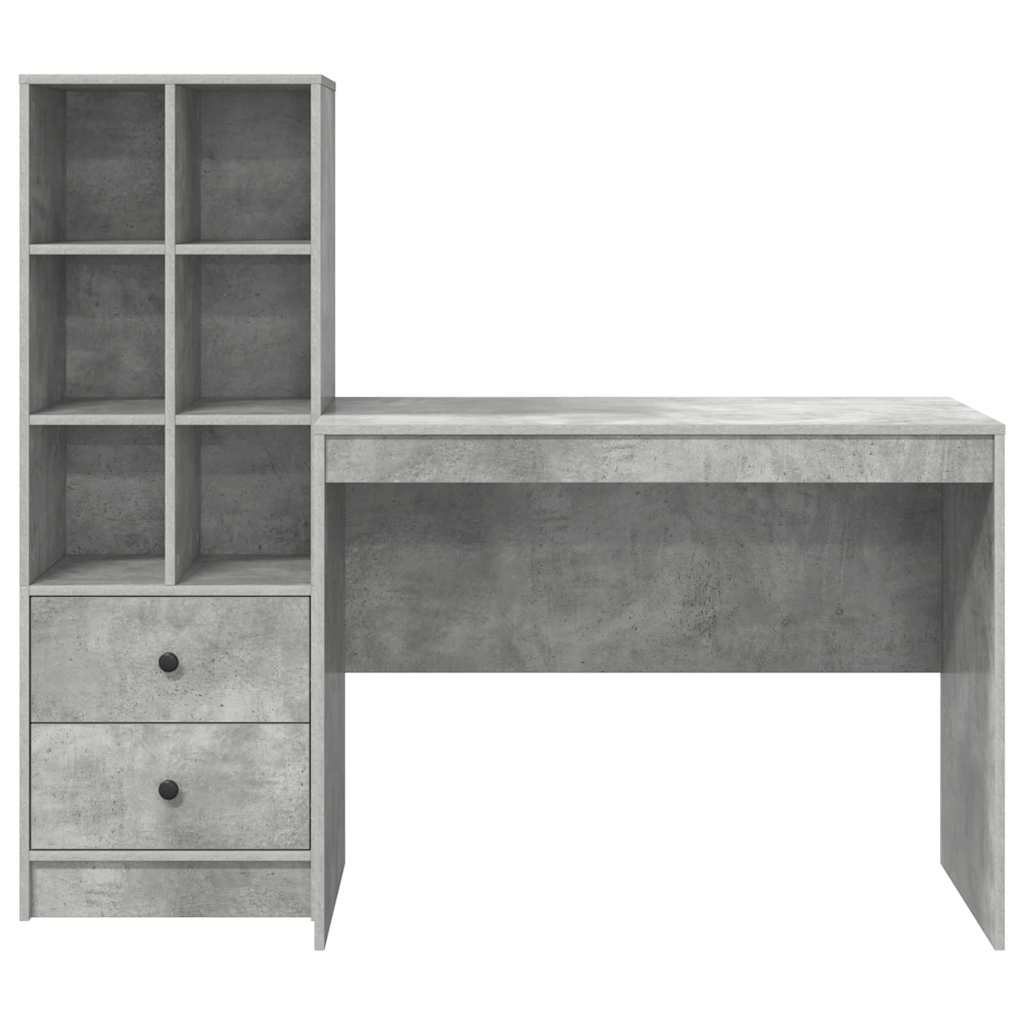 Desk with Storage 2 pcs Concrete Grey 100 x 50 x 76 cm