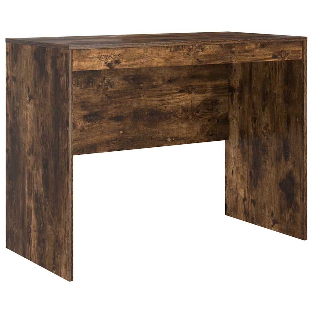 Desk with Storage with Drawer 2 pcs Smoked Oak 100 x 50 x 76 cm