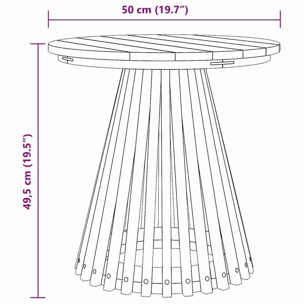 Garden Side Table Brown 50 x 50 x 49.5 cm Solid teak wood