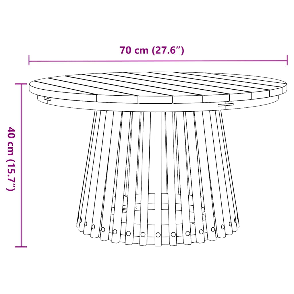 Garden Coffee Table Brown 70 x 70 x 40 cm Solid teak wood