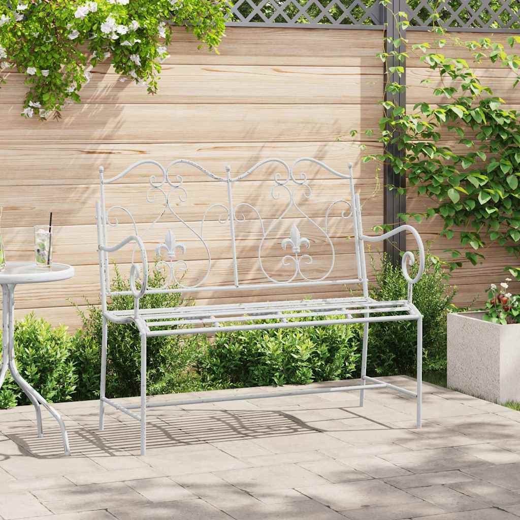 Garden Bench White 104 x 54 x 93cm Steel