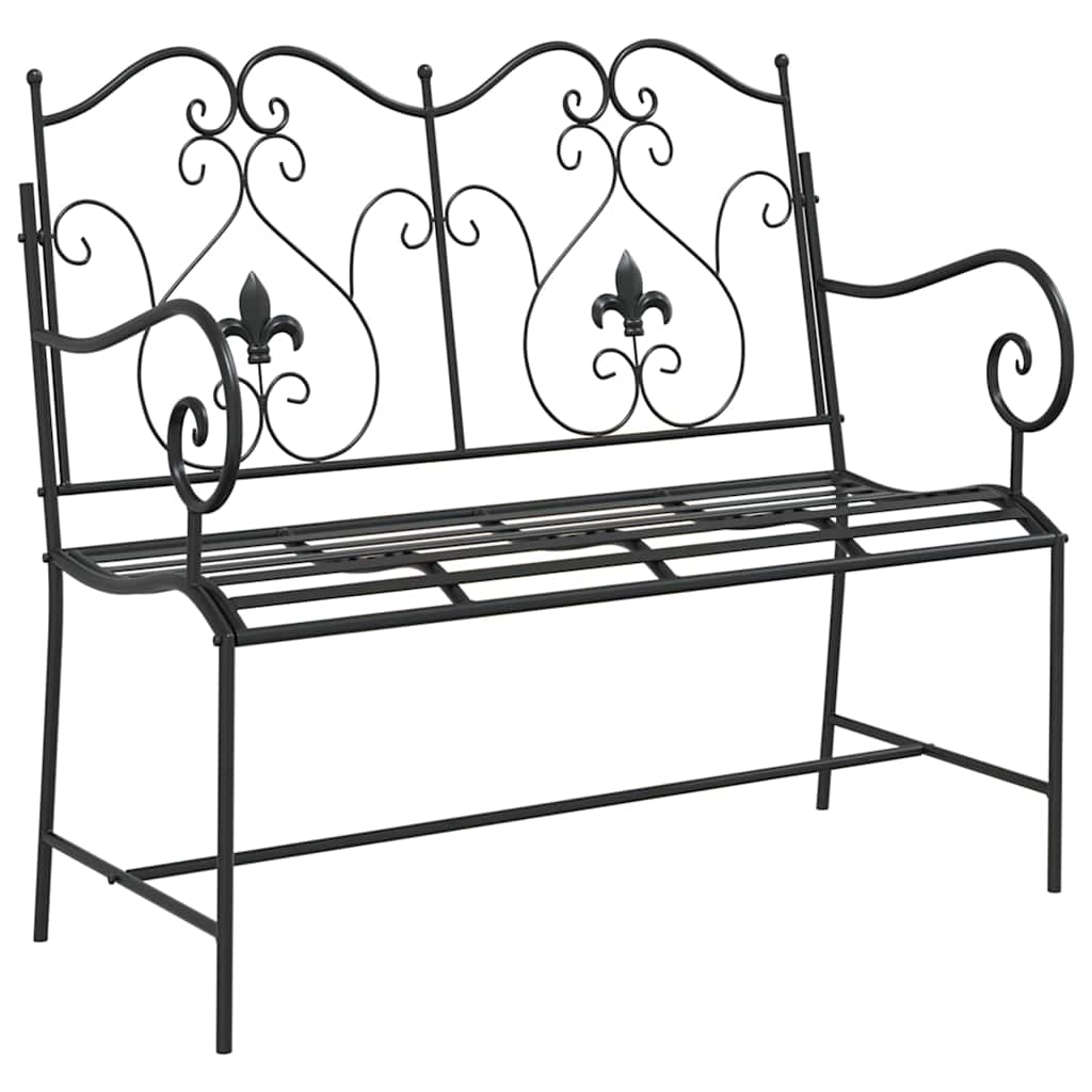 Garden Bench Black 104 x 54 x 93cm Steel