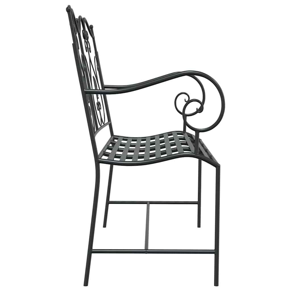 Garden Bench Black 104 x 54 x 93cm Steel