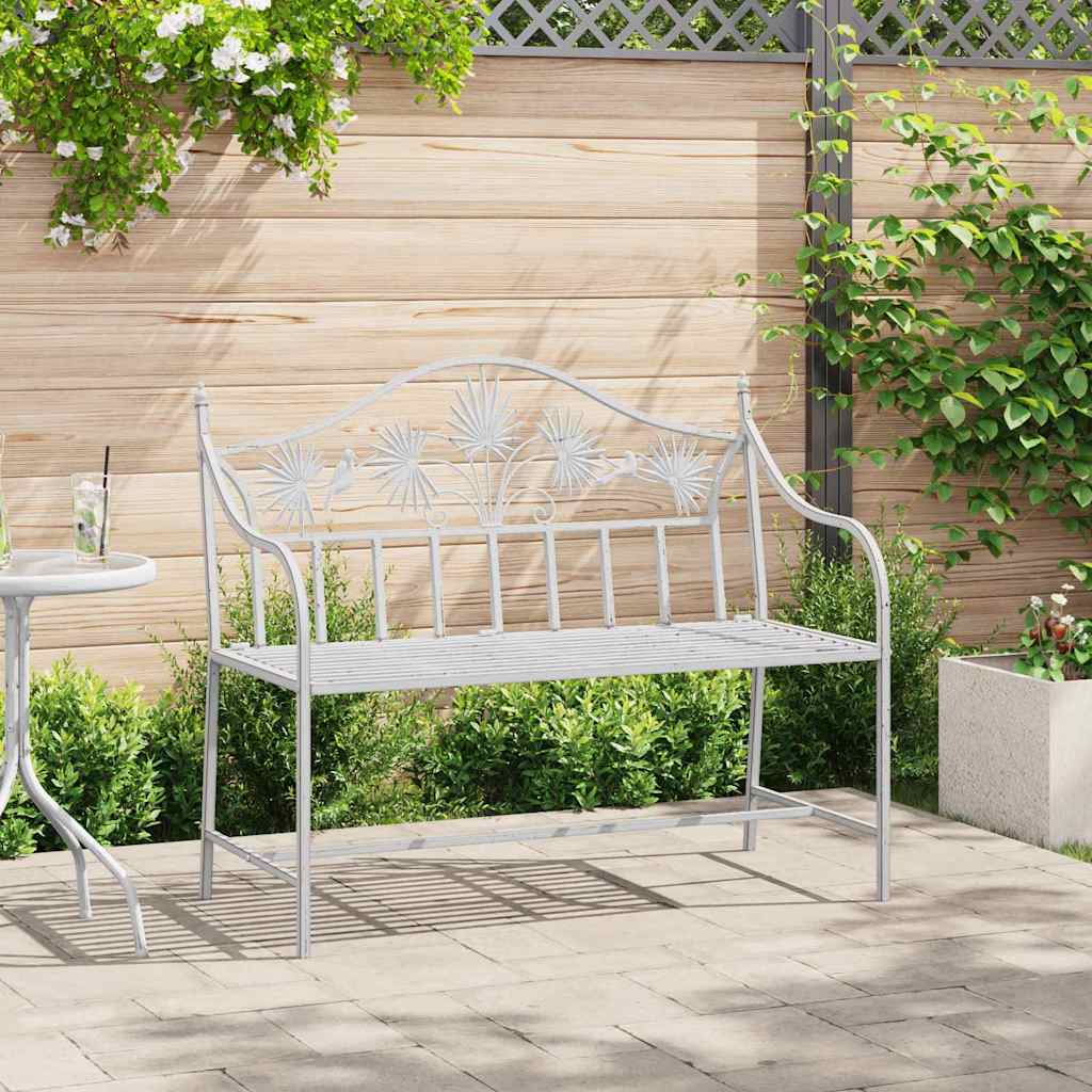 Garden Bench White 104 x 54 x 93cm Steel
