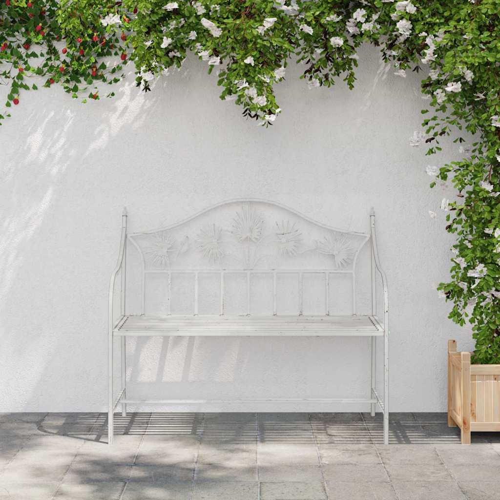 Garden Bench White 104 x 54 x 93cm Steel