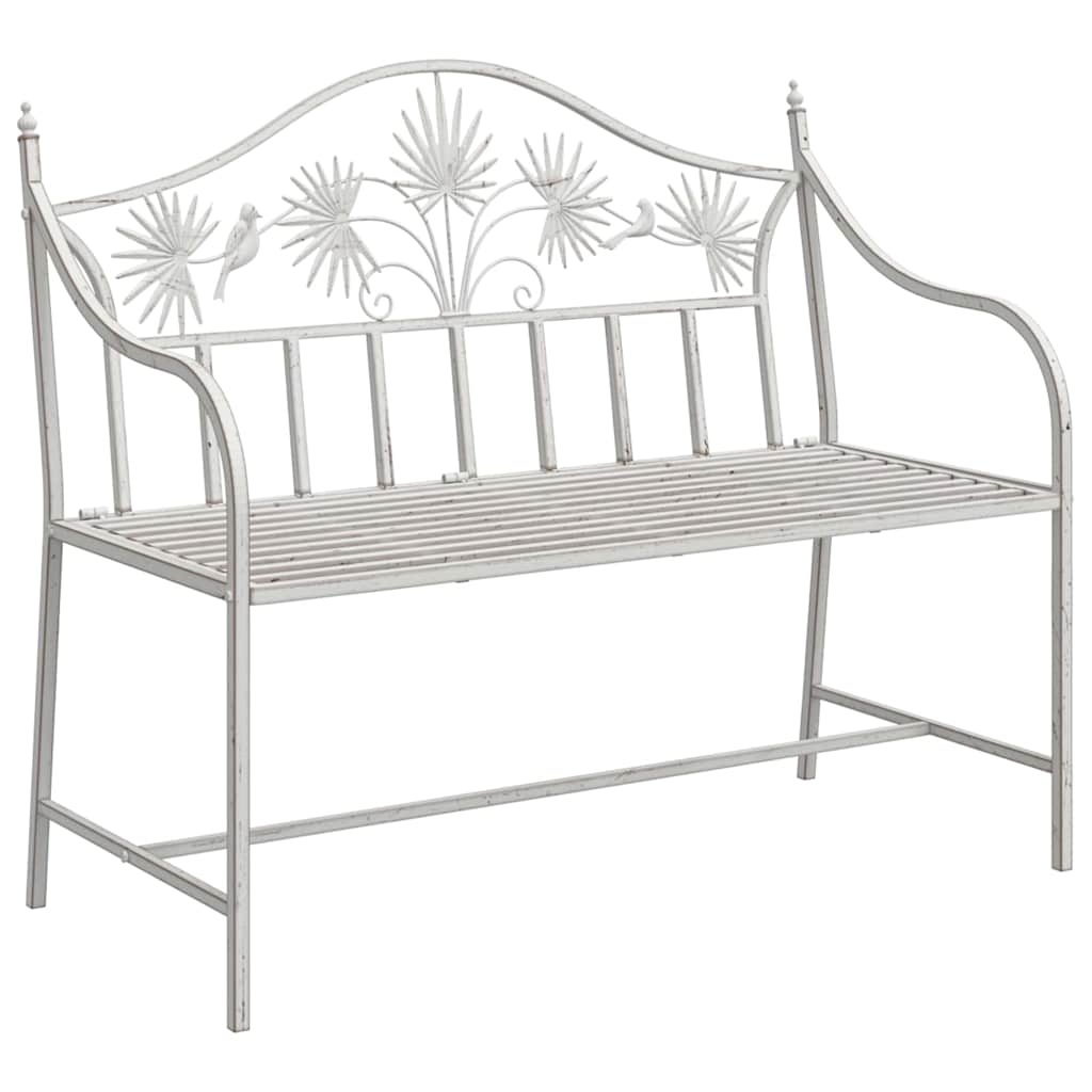 Garden Bench White 104 x 54 x 93cm Steel