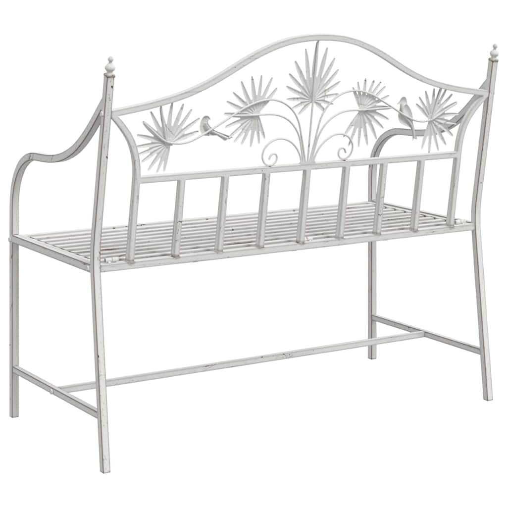 Garden Bench White 104 x 54 x 93cm Steel