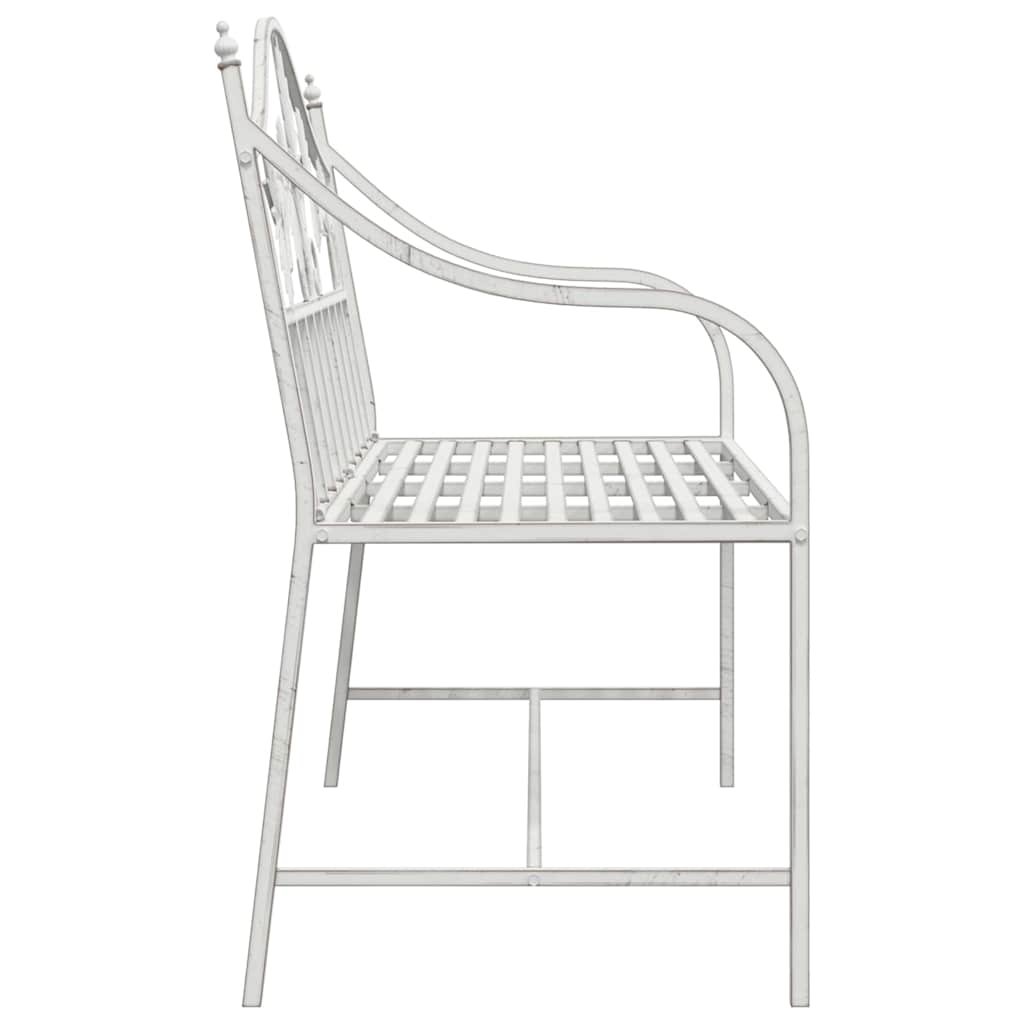 Garden Bench White 104 x 54 x 93cm Steel