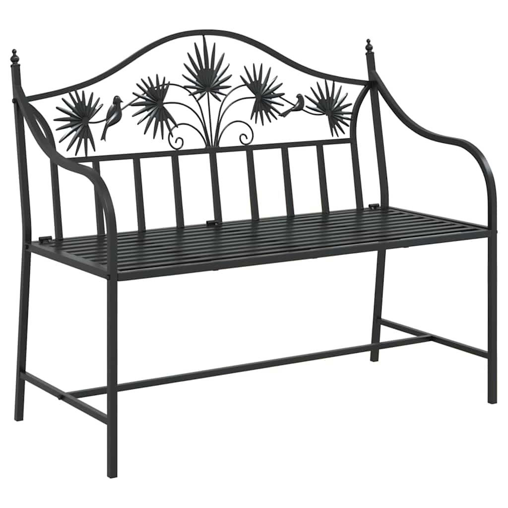 Garden Bench Black 104 x 54 x 93cm Steel