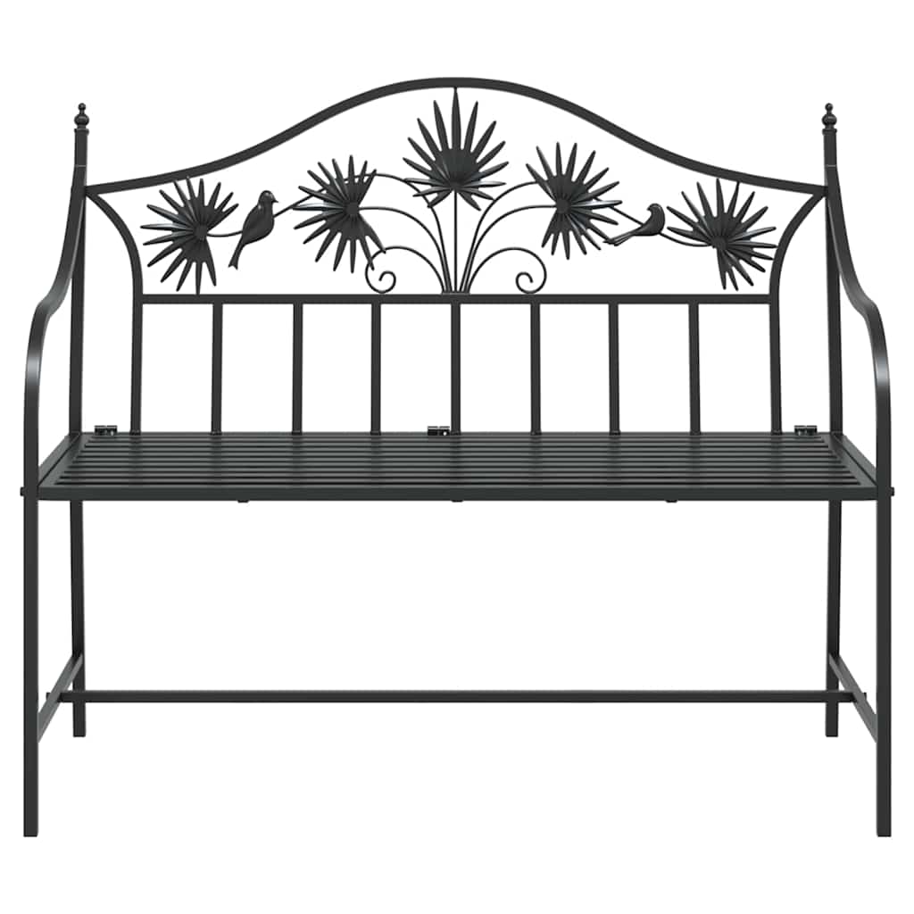 Garden Bench Black 104 x 54 x 93cm Steel