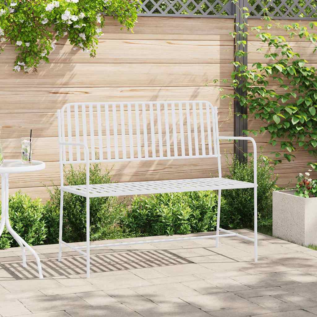Garden Bench White 104 x 54 x 93cm Steel