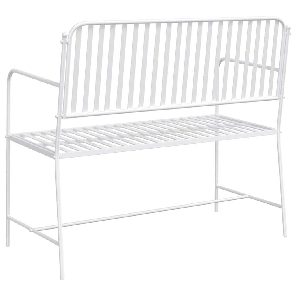 Garden Bench White 104 x 54 x 93cm Steel