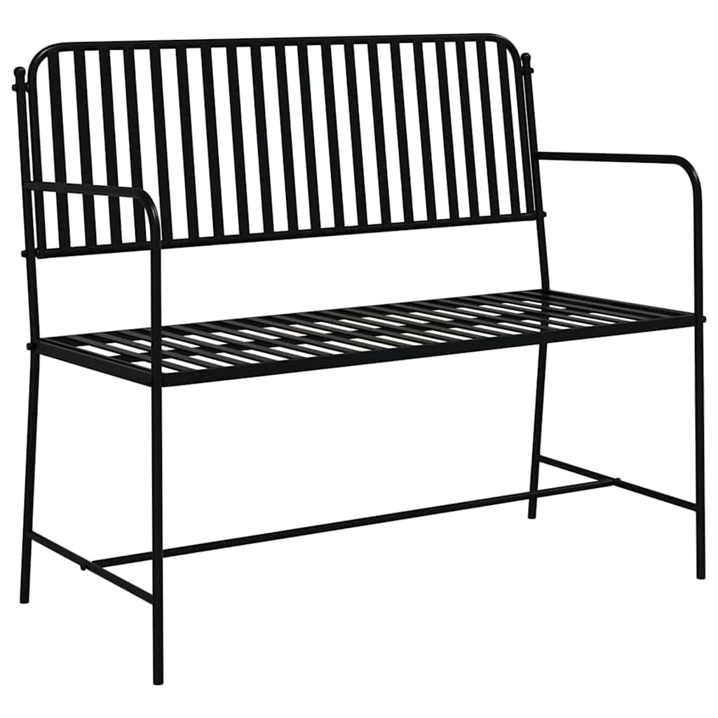 Garden Bench Black 104 x 54 x 93cm Steel
