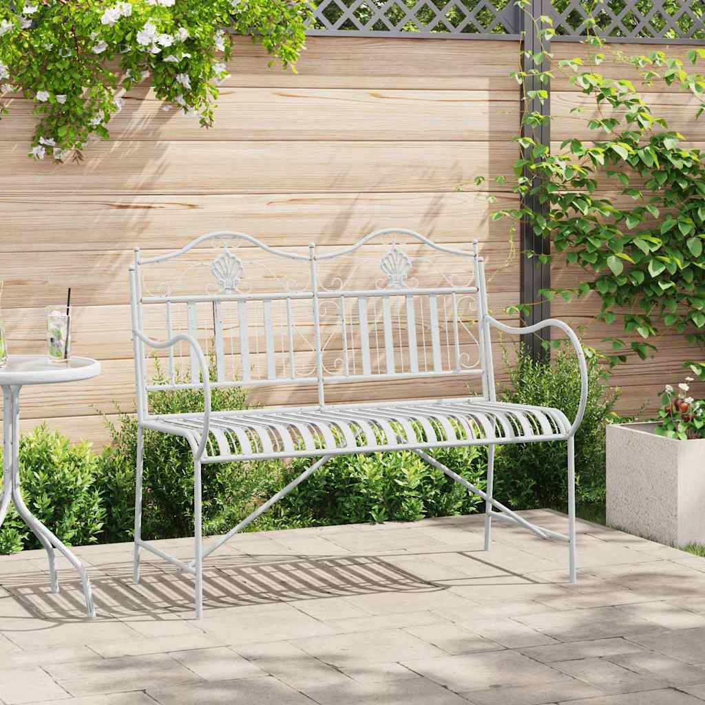 Garden Bench White 104 x 54 x 93cm Steel