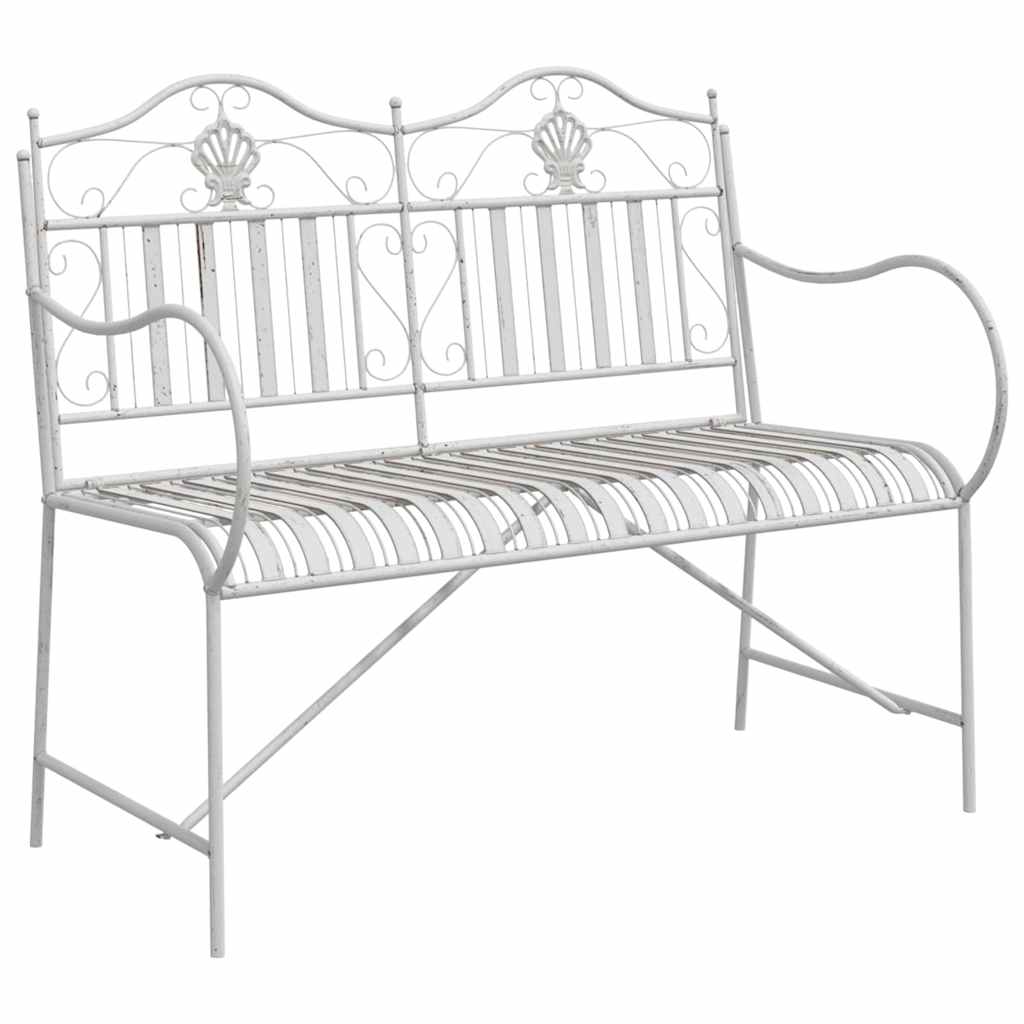 Garden Bench White 104 x 54 x 93cm Steel