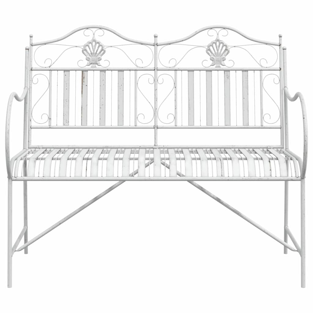 Garden Bench White 104 x 54 x 93cm Steel