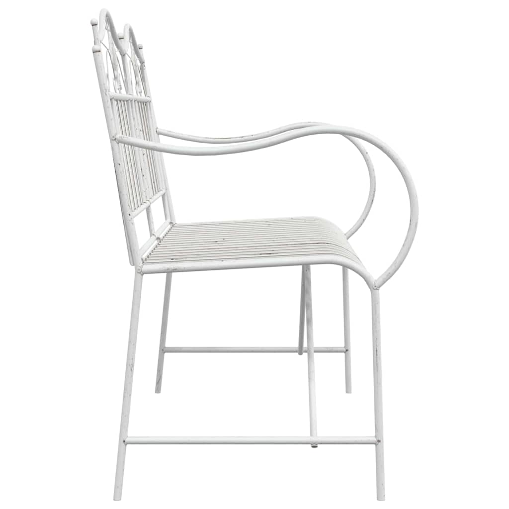 Garden Bench White 104 x 54 x 93cm Steel