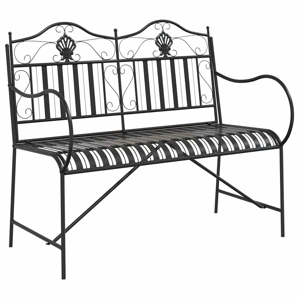 Garden Bench Black 104 x 54 x 93cm Steel