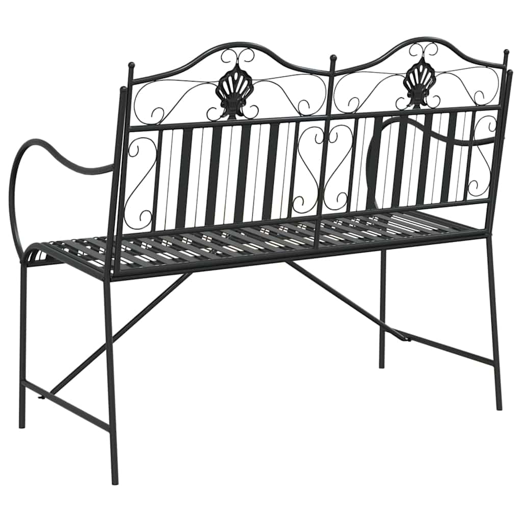 Garden Bench Black 104 x 54 x 93cm Steel