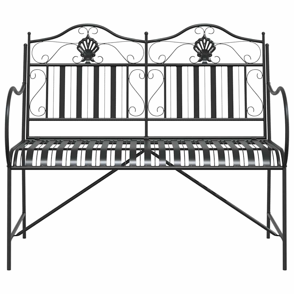 Garden Bench Black 104 x 54 x 93cm Steel