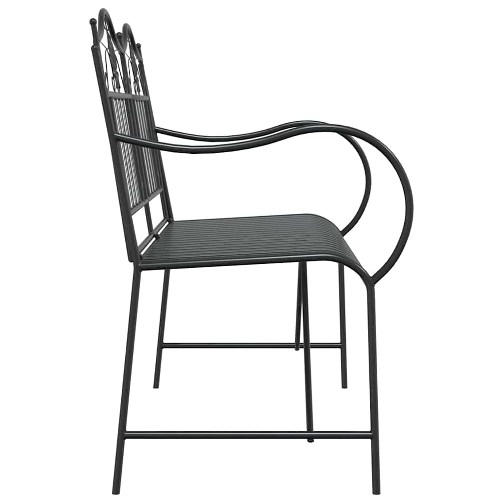 Garden Bench Black 104 x 54 x 93cm Steel