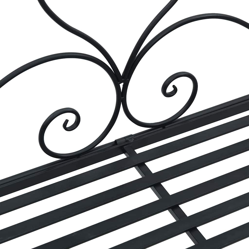 Garden Bench with Cushion Black 104 x 54 x 93cm Steel