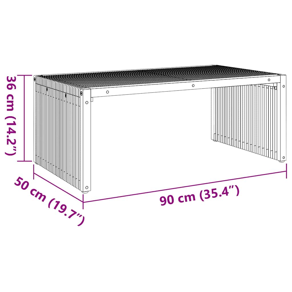 Garden Side Table Manual Brown 90 x 50 x 36 cm Solid teak wood