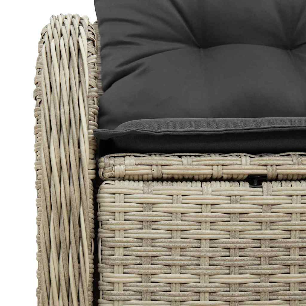 Garden Sofa with Cushion Light Grey 121 x 62 x 69cm Poly Rattan