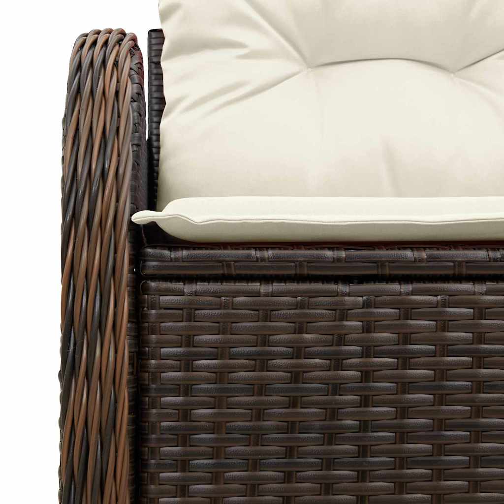 Garden Sofa with Cushion Brown 121 x 62 x 69cm Poly Rattan