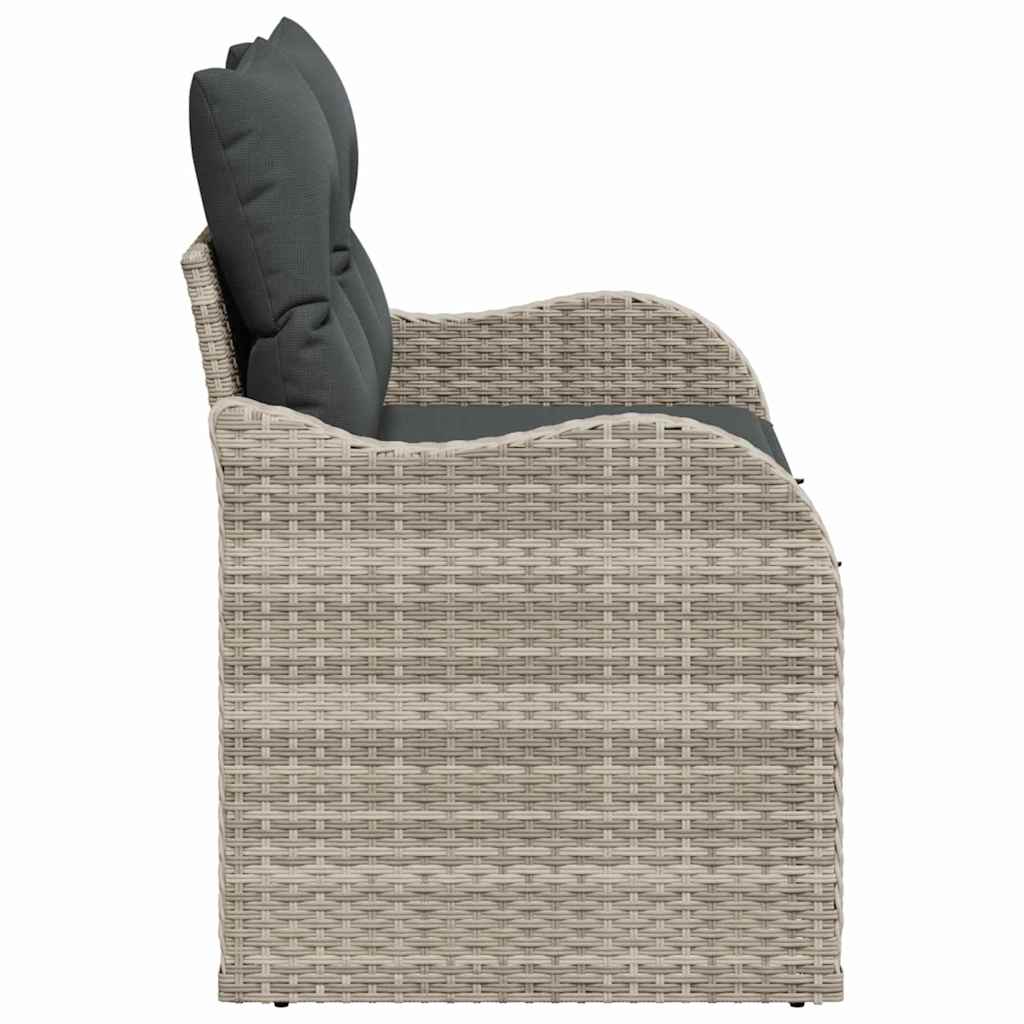 Garden Sofa with Cushion Light Grey 121 x 62 x 69cm Poly Rattan